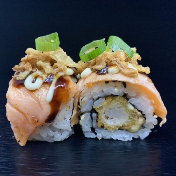 23. Flamed Salmon Ebi roll